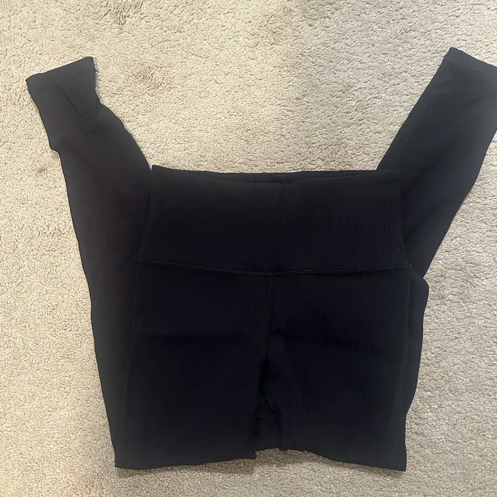 athleta high rise elation rib tight legging - black